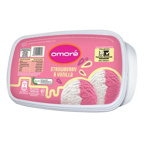 Omore Ice Cream Vanilla Strawberry 1.4